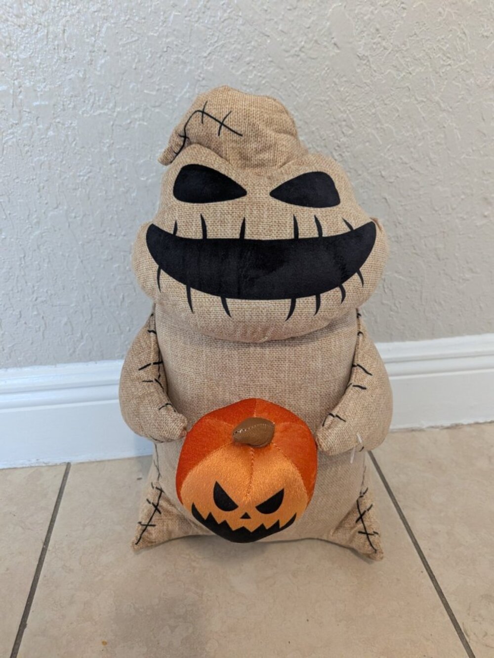 Oogie Boogie Nightmare Before Christmas Plush Halloween Greeter NWT Burlap